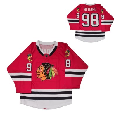 NHL, dres, CHICAGO, BLACKHAWKS, BEDARD, 98, YTH, detský